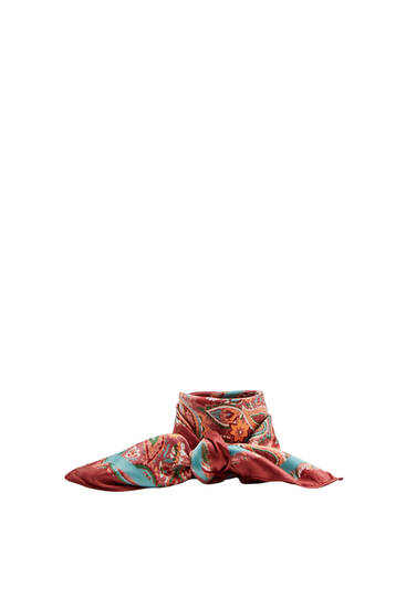 Multicoloured paisley print scarf