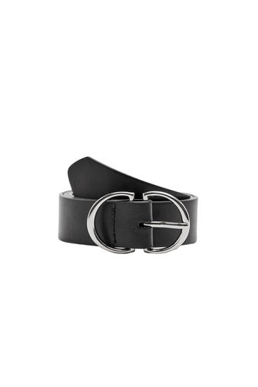 Black belt with double buckle
