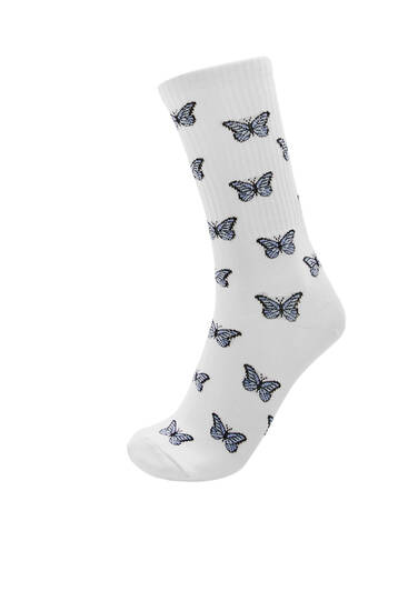 Sportovní ponožky s motýlem