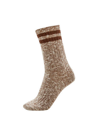 Striped flecked socks