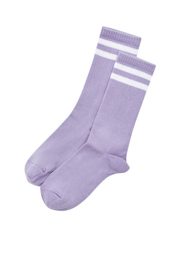 Fialové sportovní ponožky