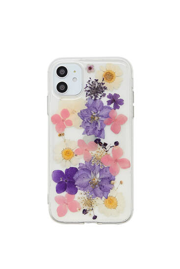 حقيبة هاتف ذكي بطبعة زهور