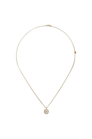 Metallic necklace with Daisy pendant