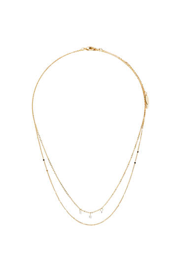 2-pack of shiny gold-plated minimalist necklaces
