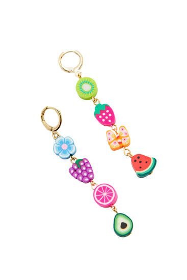 Fruit hoop earrings