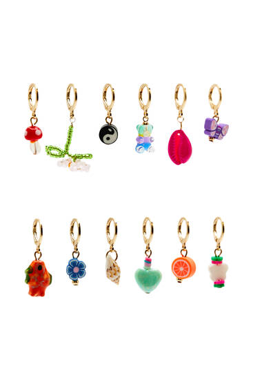Pack of charms earrings