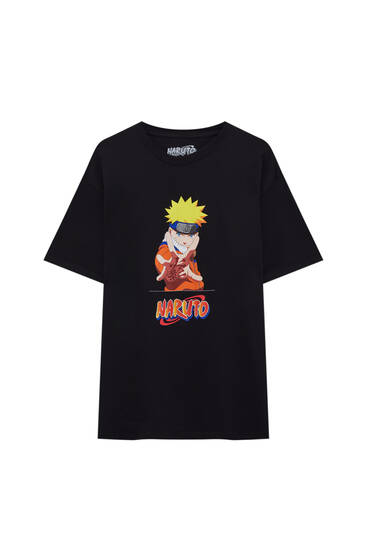 T-shirt noir Naruto manches courtes