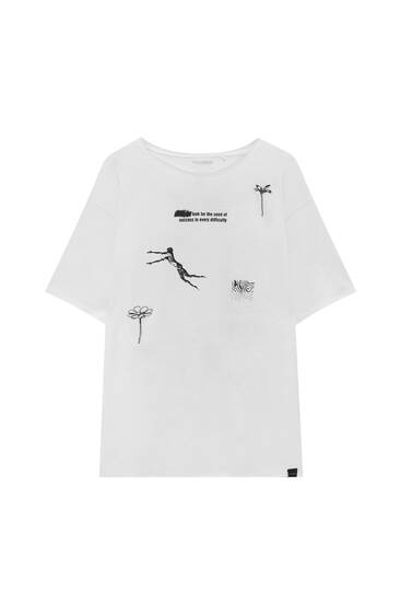 White T-shirt with graphic detail