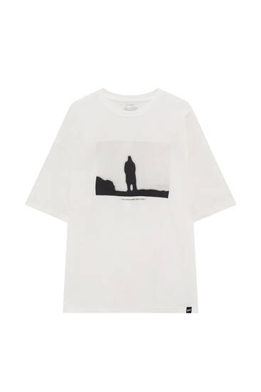 Weißes T-Shirt Schatten-Fotoprint