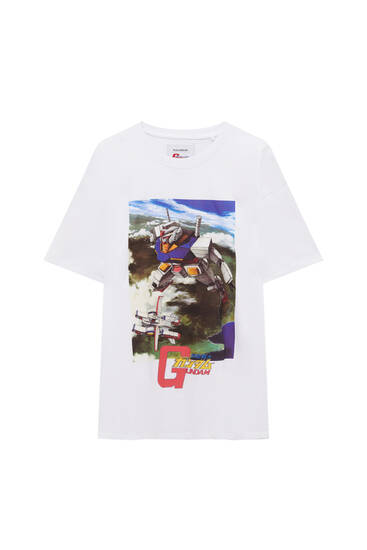 T-shirt Gundam blanc - pull\u0026bear