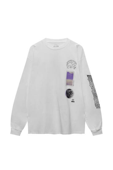 Long sleeve T-shirt with patch print