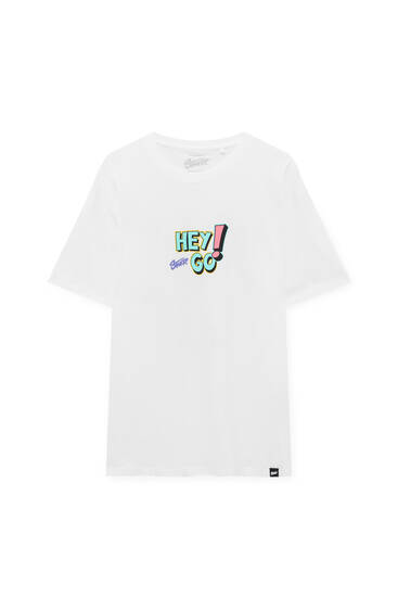 White T-shirt with front print