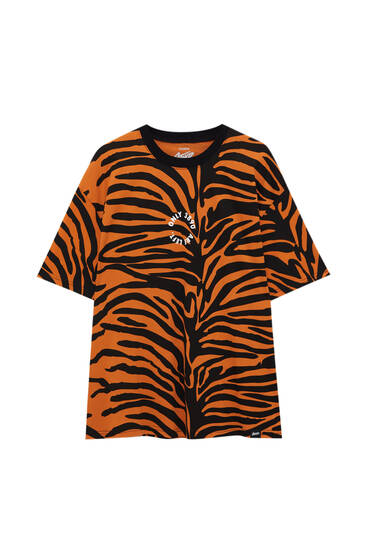 All-over tiger print T-shirt