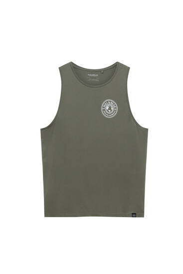 Vest top with contrast logo