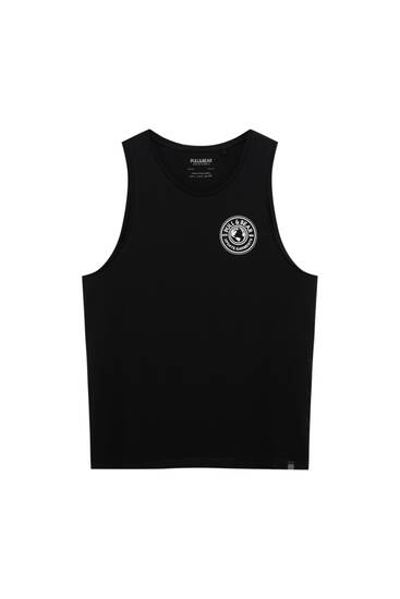 Vest top with contrast logo