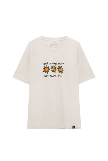 White sunflower T-shirt