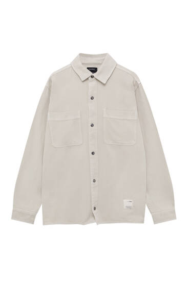 Giacca camicia basic in twill