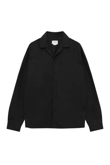 long sleeve black button up