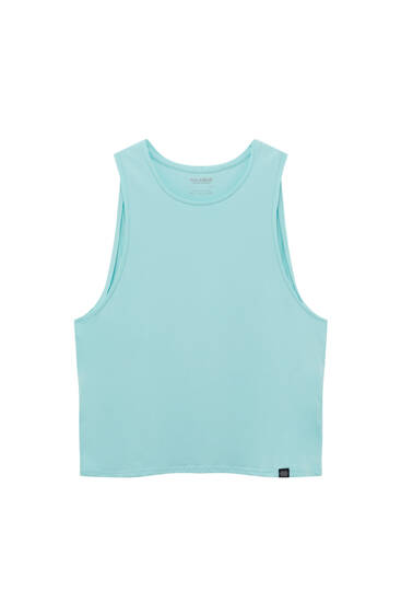 Basic vest top with label detail
