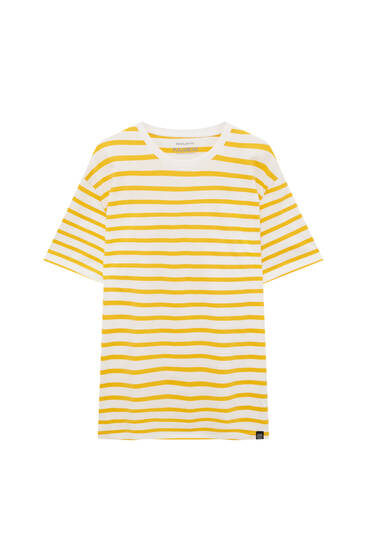 Thin-striped basic T-shirt