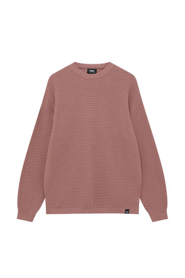 Waffle-knit sweater