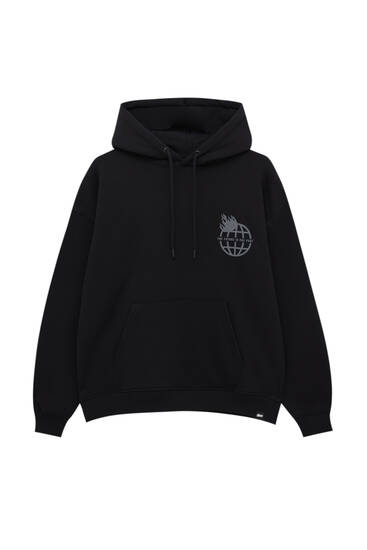 World print hoodie
