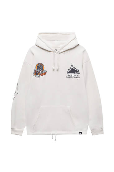 Oversize patch print hoodie