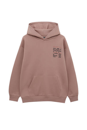 Hoodie with front slogan