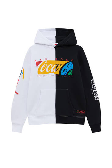 Colour block Cocacola hoodie