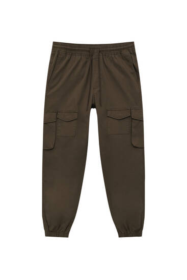 Pantaloni militari con tasche in tessuto ripstop