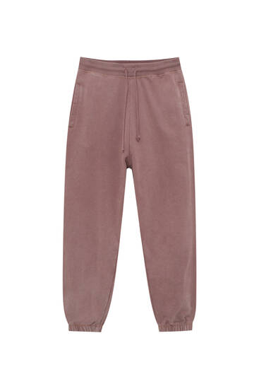 Garment dyed jogging trousers