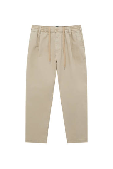 Kalhoty chino s elastickým pasovým límcem