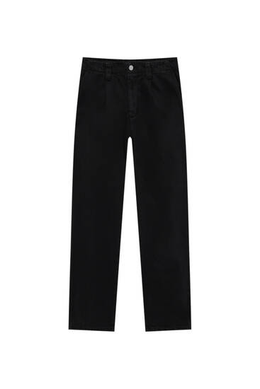 Balloon fit twill trousers