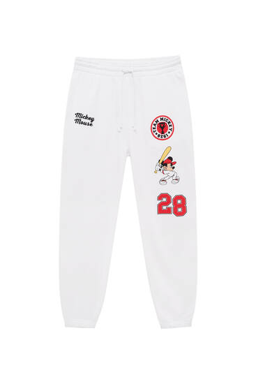 White Mickey Mouse jogging trousers