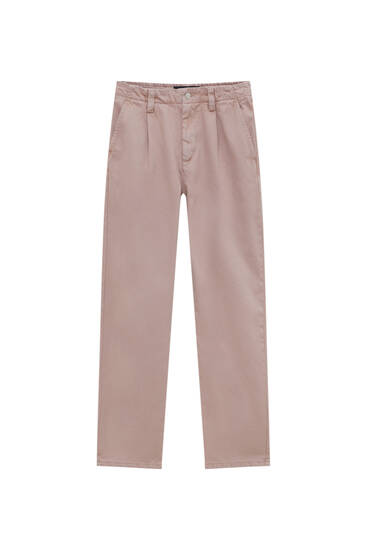Twill balloon fit trousers