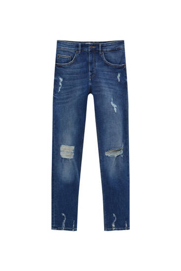 Jeans super skinny fit con strappi premium