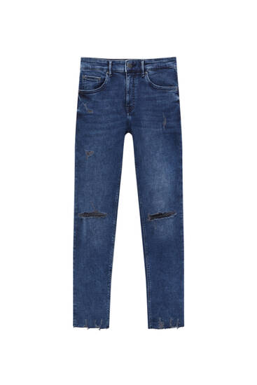 Jeans super skinny detalle rotos premium