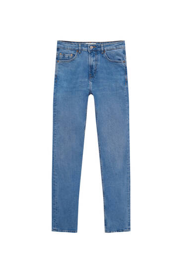 Gebleichte Basic-Jeans im Slim-Fit
