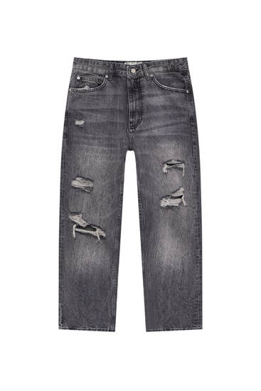 Jeans relax fit con strappi