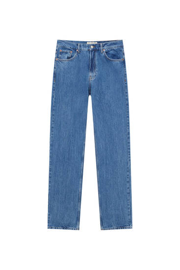 Wide-leg long length jeans