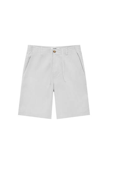 Basic chino Bermuda shorts with drawstring