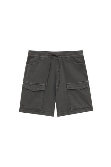 Soft knit cargo Bermuda shorts