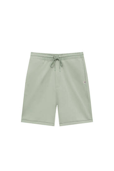 Jogger Bermuda shorts with contrast drawstring