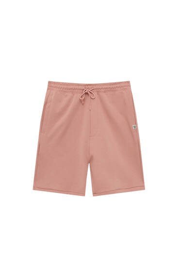 Jogger Bermuda shorts with contrast drawstring
