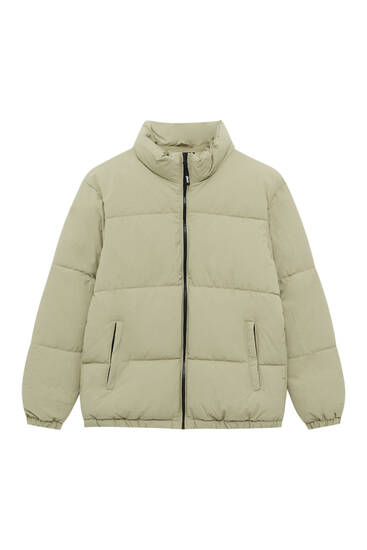 Fleece-lined puffer jacket