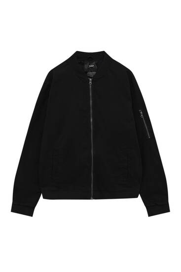 pull and bear black bomber jacket