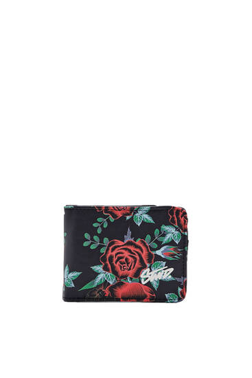 Rose print wallet