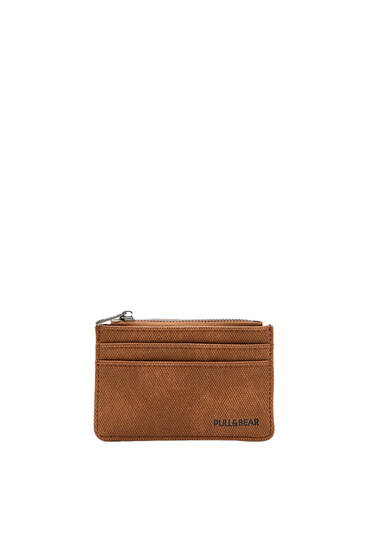 Faux leather card holder
