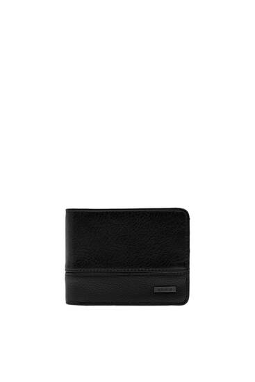 Faux leather wallet with seam detail