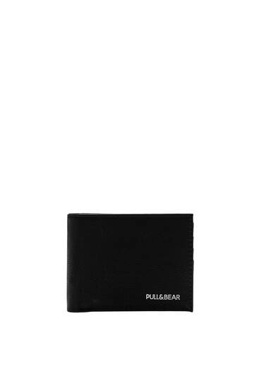 Schwarze Basic-Brieftasche aus Kunstleder